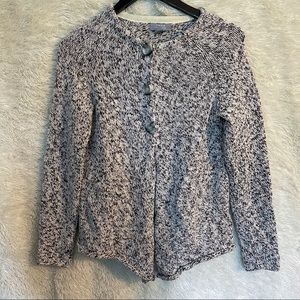 Grey and White Speckled Poncho Sweater